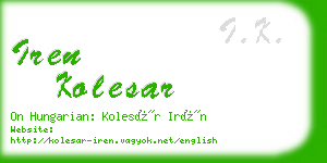 iren kolesar business card